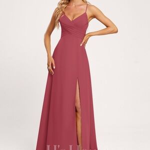 JJ’s House A-line floor length chiffon bridesmaid dress “Cinnamon Rose” Sz 10